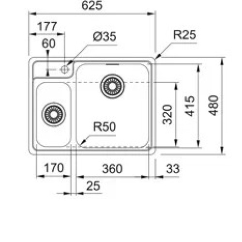 Кухонная мойка FRANKE BCX 260 TL стоп-вентиль 127.0688.780