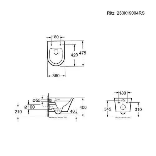 Унитаз AMBASSADOR Ritz 233K19004RS