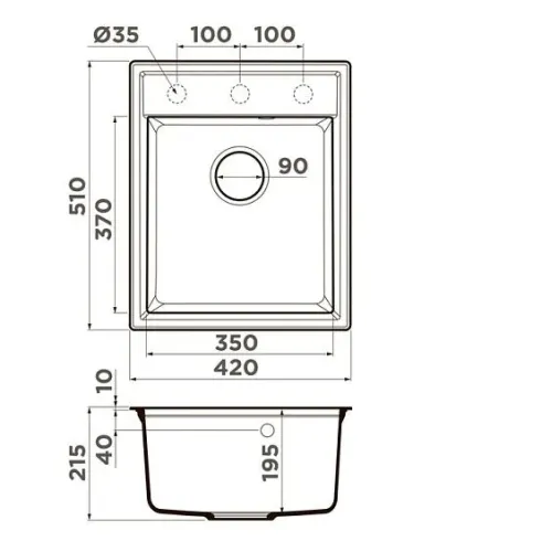 Кухонная мойка OMOIKIRI Daisen 42-ES (4997488)
