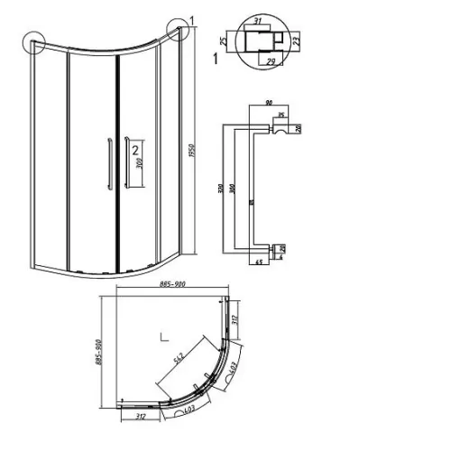 Душевое ограждение GROSSMAN 301.K33.02.9090.10.02 хром