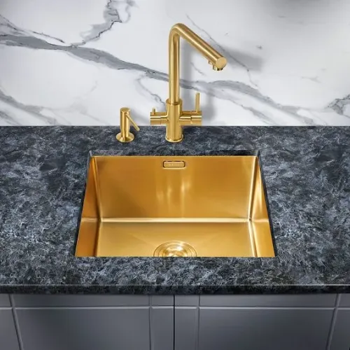 Кухонная мойка MILACIO Denia 48 Steel MC.77448 золото