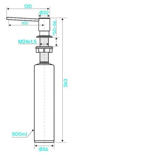 Дозатор KUCHENSTERN TORN вороненая сталь