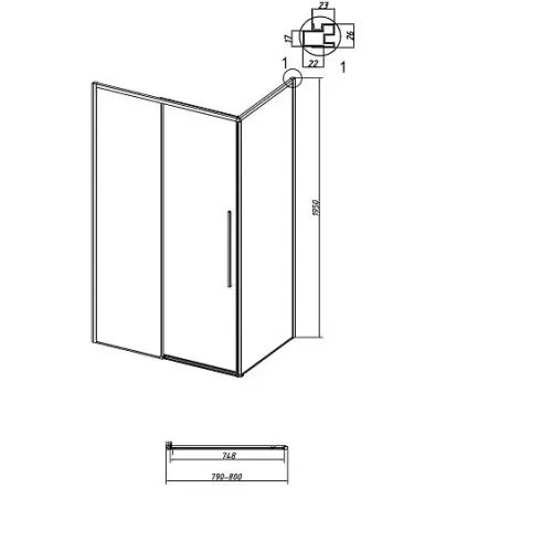 Боковая стенка GROSSMAN 200.K33.01.80.10.02 хром