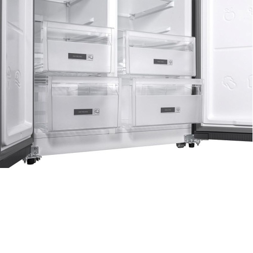 Холодильник WEISSGAUFF WSBS 600 NoFrost Inverter Dark Grey Glass