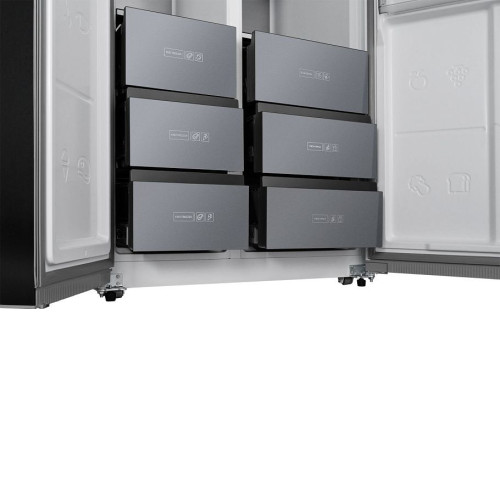 Холодильник WEISSGAUFF WSBS 590 NoFrost Inverter Premium Inox Glass