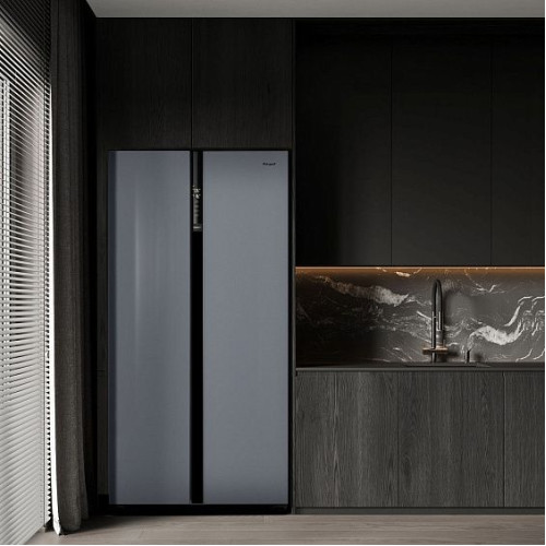 Холодильник WEISSGAUFF WSBS 600 NoFrost Inverter Dark Grey Glass