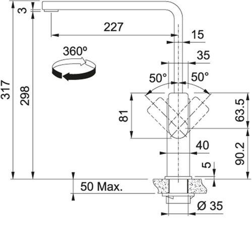 Смеситель FRANKE Mythos Swivel нержавеющая сталь (115.0547.852)