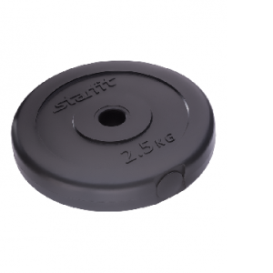Диск пластиковый Starfit BB-203 2,5 кг d=26 мм черный Диск пластиковый Starfit BB-203 2,5 кг d=26 мм черный