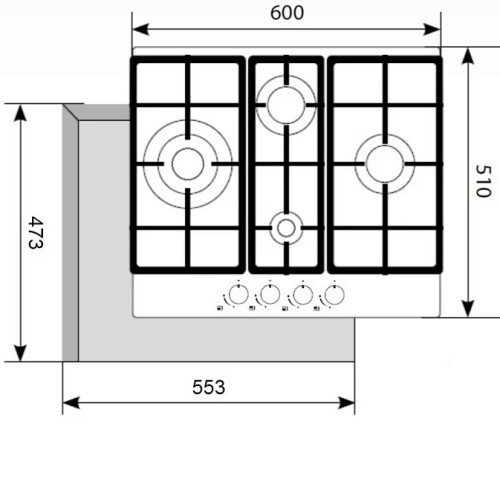 Газовая панель AKPO PGA 604 VGC-T BL