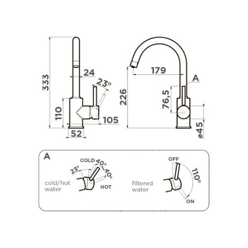 Смеситель OMOIKIRI Shinagawa 2 Plus-DC (4994402)