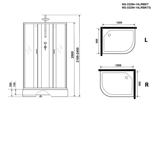 Душевая кабина NIAGARA NG-33294-14RBKT