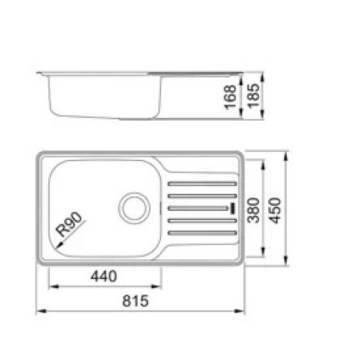 Кухонная мойка FRANKE LNX 611-44 стоп-вентиль 101.0689.948