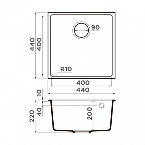 Кухонная мойка OMOIKIRI Bosen 44-U-PL (4997007)