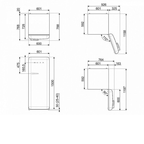 Холодильник SMEG FAB28RDTP5