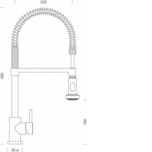 Смеситель SCHOCK 710042 karpo выдвижной излив хром
