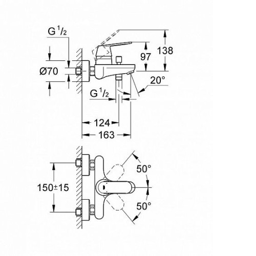 Смеситель GROHE Eurosmart Cosmopolitan 32831000