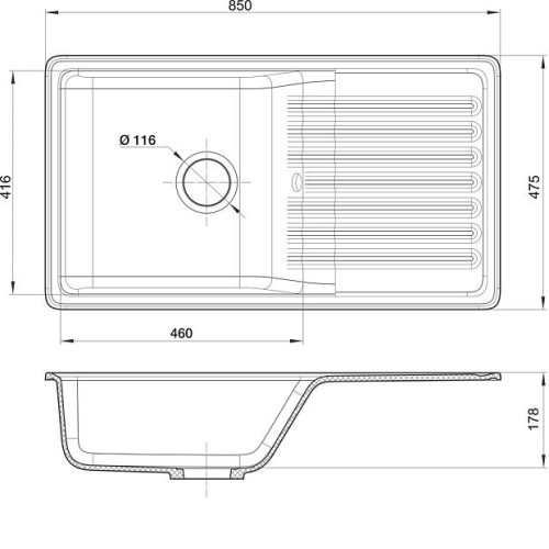 Кухонная мойка GRANFEST QUARZ GF-ZW-73 бежевый