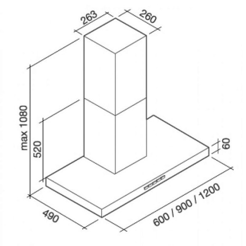 Вытяжка FALMEC Plane Steel 90 CPLN90.E0P1#491F
