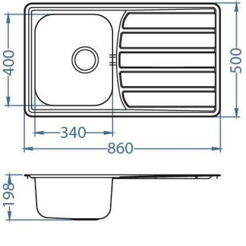 Кухонная мойка ALVEUS Zoom 30 NAT-90 1098773 (в комплекте с сифоном 1102384)