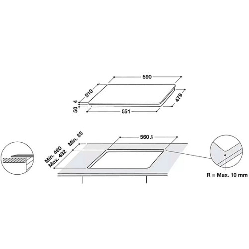 Варочная поверхность WHIRLPOOL WL S5360 BF/W