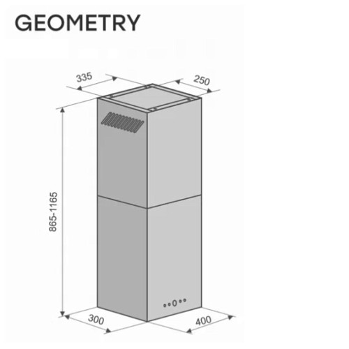 Островная вытяжка Konigin Geometry Inox/Black Glass
