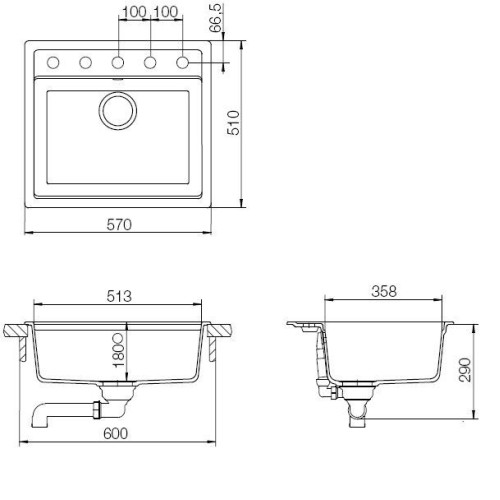 Мойка SCHOCK 700327 nemo 60 (n-100) cristalite 570x510 альпина