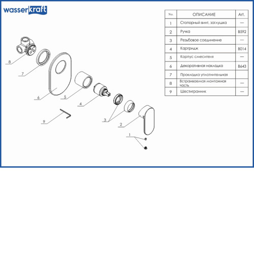 Смеситель WASSERKRAFT Elbe 7451