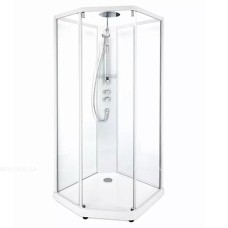 Душевая кабина IDO Showerama 10-5 Comfort 100х100 пятиугольная белый/прозрачное стекло (131.404.207.313)