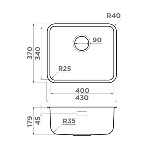 Кухонная мойка OMOIKIRI Omi 43-U/I-LG Ultra Mini (4997403)