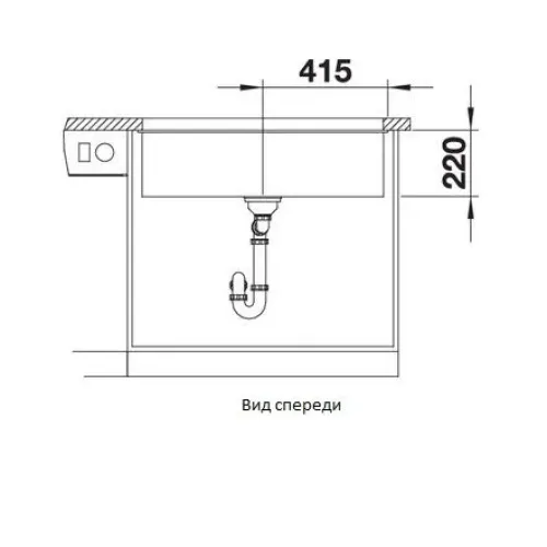 Кухонная мойка BLANCO SUBLINE 800-U отводная арматура InFino® темная скала гранит 523142