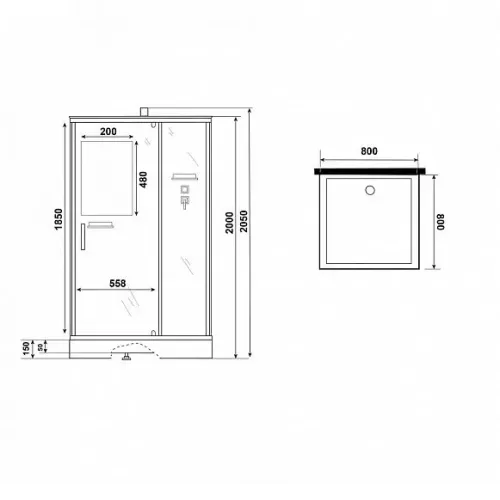 Душевая кабина NIAGARA Standart ST80/15Q/BL/BK