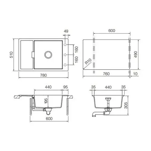Кухонная мойка SCHOCK Eton 60 D Small Cristadur пуро
