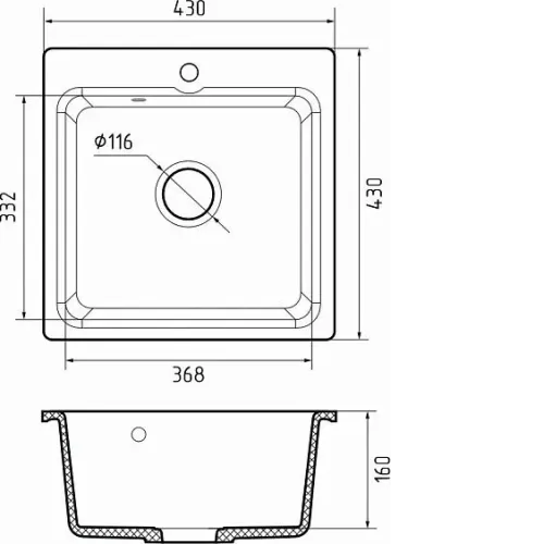 Кухонная мойка GRANFEST SMART GF-SM430 черный