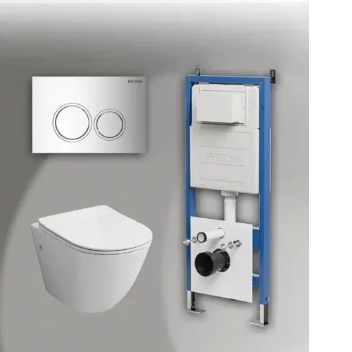 Комплект GROSSMAN инсталляция 900.K31.01.000 + клавиша смыва 700.K31.01.100.100 хром глянцевый + унитаз GR-4411SQ