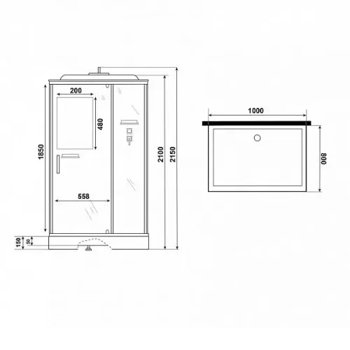 Душевая кабина NIAGARA Standart ST100/80/15Q/BL