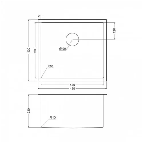 Кухонная мойка EMAR EMB-114 PVD Nano Golden
