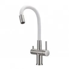 Смеситель MILACIO Ultra MCU.560.SSW нержавеющая сталь/белый шланг Смеситель MILACIO Ultra MCU.560.SSW нержавеющая сталь/белый шланг