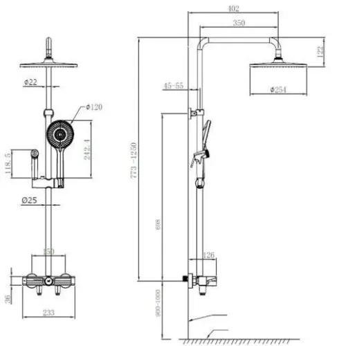 Душевая система OULIN OL-HT-2605