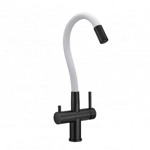 Смеситель MILACIO Ultra MCU.560.TBW Total Black/белый шланг