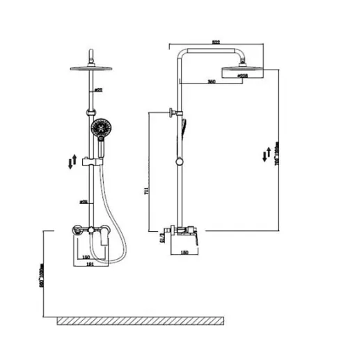 Душевая система OULIN OL-HT-2306