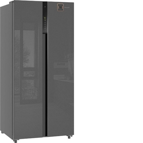 Холодильник WEISSGAUFF WSBS 500 Inverter NoFrost Bru Steel Glass