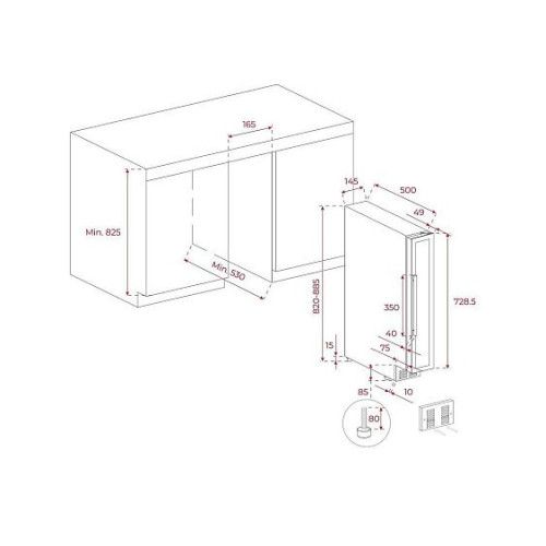 Винный шкаф TEKA RVU 10008 BLACK GLASS (113610003)