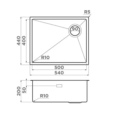 Кухонная мойка OMOIKIRI Taki 54-U/IF Side SF GM (4997582)