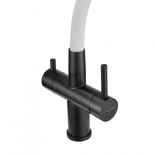 Смеситель MILACIO Ultra MCU.560.TBW Total Black/белый шланг