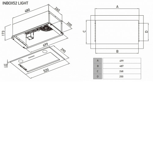 Вытяжка MEFERI INBOX52WH LIGHT