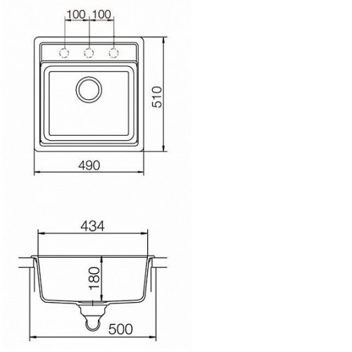 Мойка SCHOCK 700339 nemo 50 (n-100s) cristalite 490x510 альпина