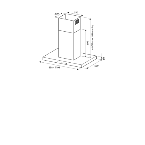 Вытяжка BERTAZZONI KTI90P1AXT