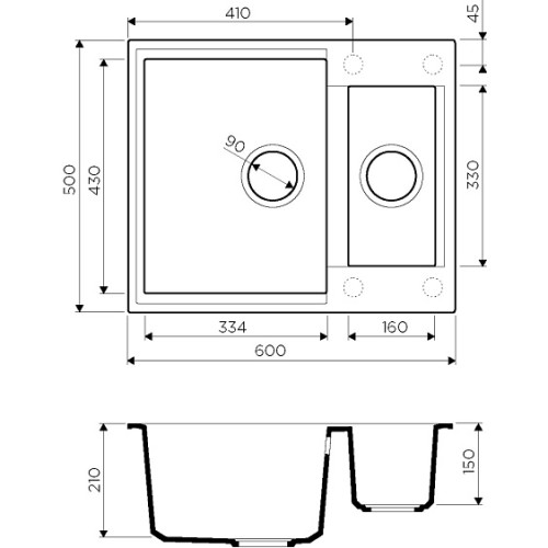 Кухонная мойка OMOIKIRI Sakaime 60-2-CH (4993913)