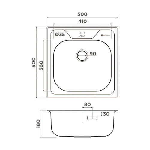 Кухонная мойка OMOIKIRI Saru 50-IN (4997395)