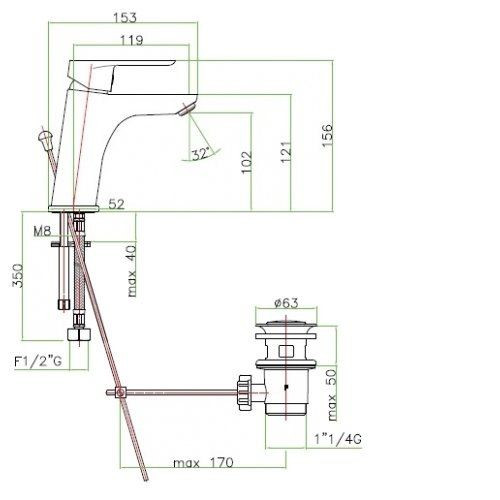 Смеситель FIORE Kevon 81BX8123 черный/хром